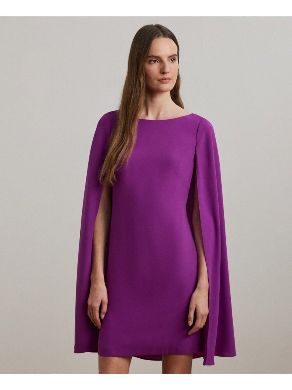 Lauren Ralph Lauren Women's Georgette Cape Dress Purple Size 4 MSRP $195